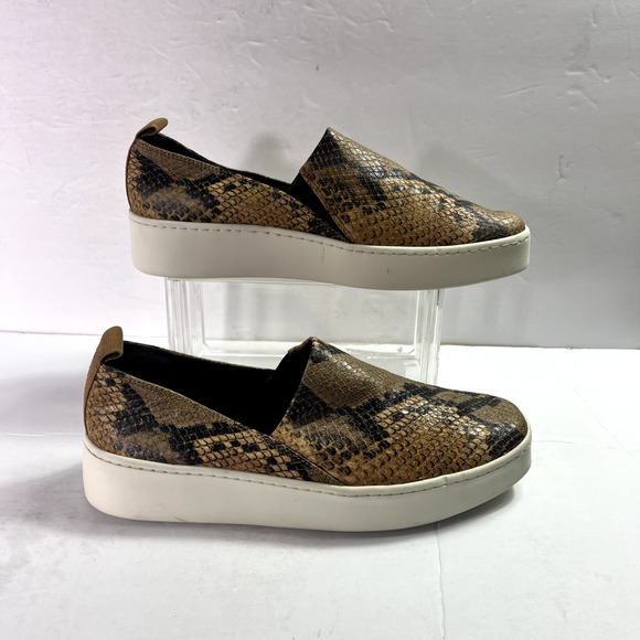 Vince Sneakers Womens 7.5M EUR 37.5 Saxon 2 Snakeskin Leather Platform Slip On - Picture 7 of 12
